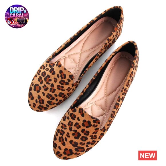 Suede Round Toe Ballet Flats with Memory Foam Slip On Loafers